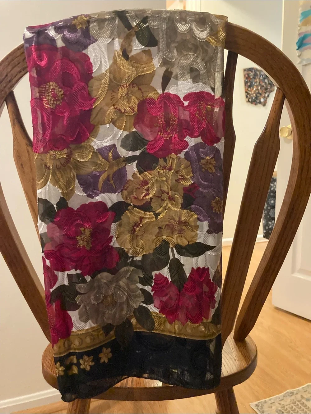 Liz Claiborne Crazy Horse Vintage Silk Floral Scarf